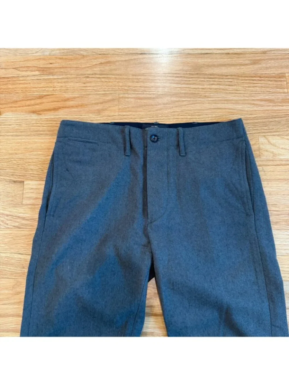 Double RL RRL Grey Wool Straight Fit Officer Trousers 30/27